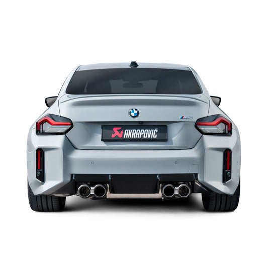 BMW M2 G87 Akrapovic slip on line titanium exhaust on car