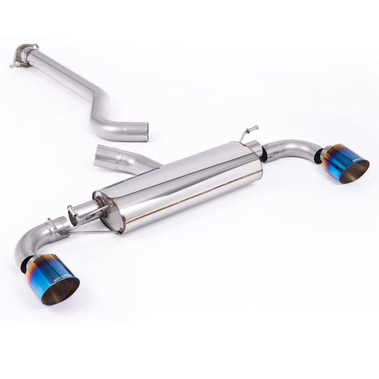 Milltek 3" Non-Resonated Exhaust System for Toyota GR Yaris Gen 2 – OPF/GPF Filter Back - Burnt Blue Titanium Tips