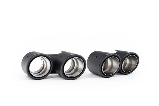 Milltek Twin Round Exhaust Tips for Porsche 911 (991.1) Carrera 2S & 4S (3.8L) Fits OE & MIlltek System Carbon Fibre