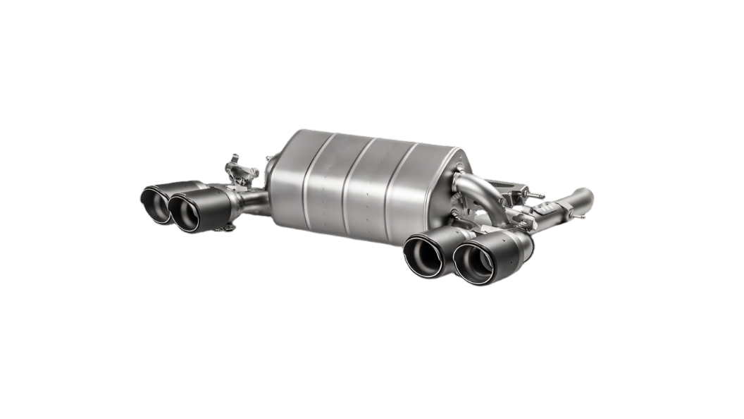 Akrapovic titanium exhaust system with quad tips for a BMW M2 Competition F87N