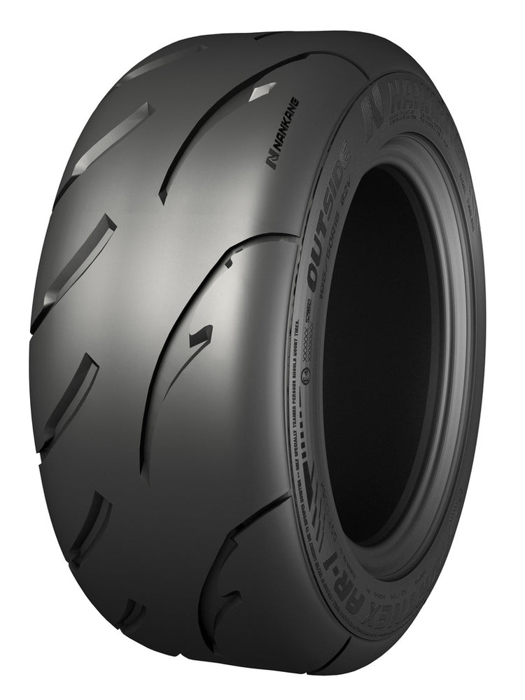 Front view of a Nankang AR-1 semi slick tyre