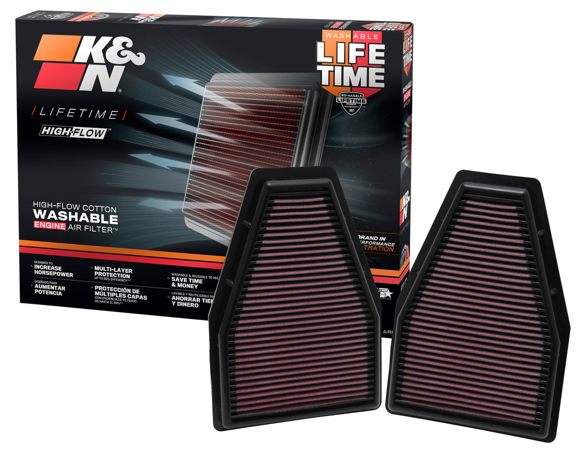 K&N 33-2484 High-Flow Air Filter (Pair) for Porsche 911 – image 4