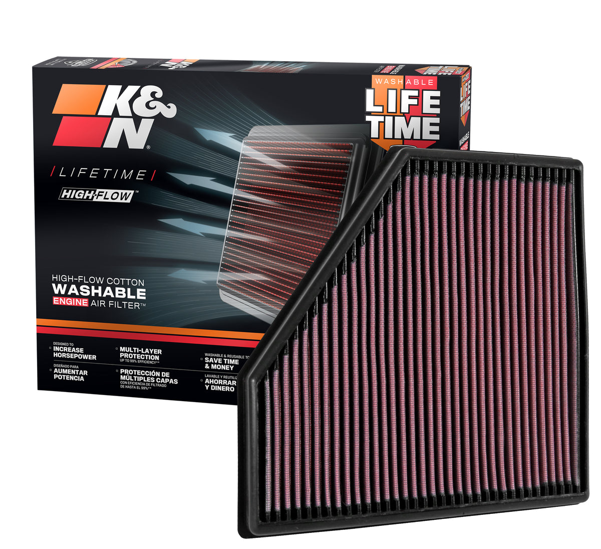 K&N 33-3051 High-Flow Air Filter for BMW M140i / M240i – image 5