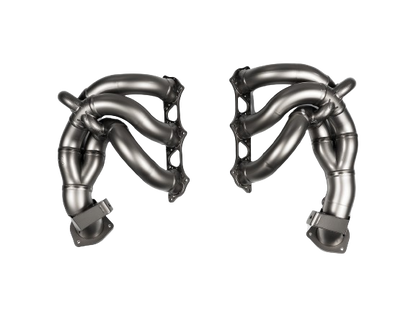 Aerial view of an Akrapovič Titanium header set