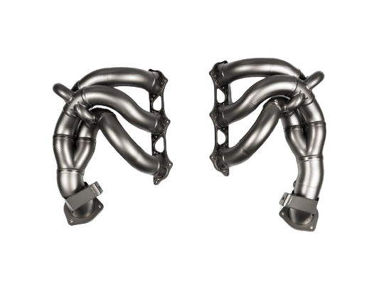 Aerial view of an Akrapovič Titanium header set