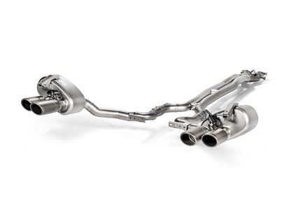 An Akrapovič Titanium twin box, twin double round tail pipes in titanium