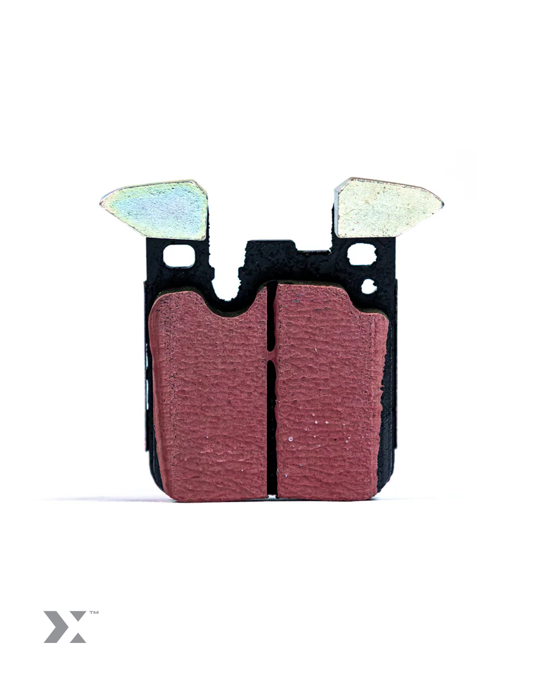 MMX RP650 rear brake pads - available in silver red and black showing pad compound surface