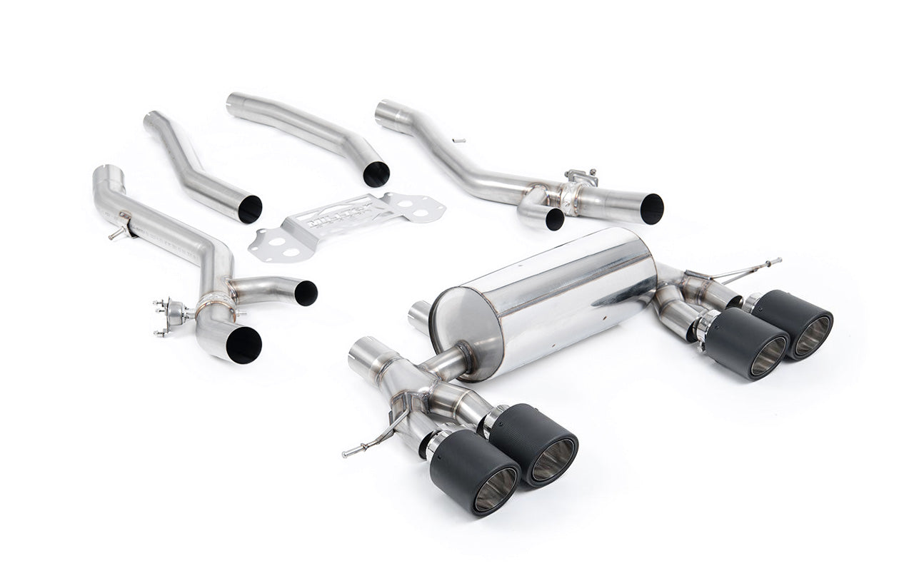 Milltek Sport BMW G8X M3 M4 OPF GPF Back Centre Resonator Bypass Carbon Fibre Trims SSXBM1321