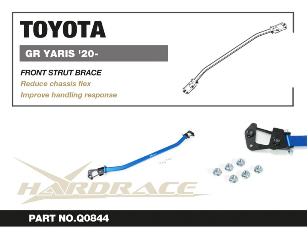 Diagram of the Hardrace front strut brace kit