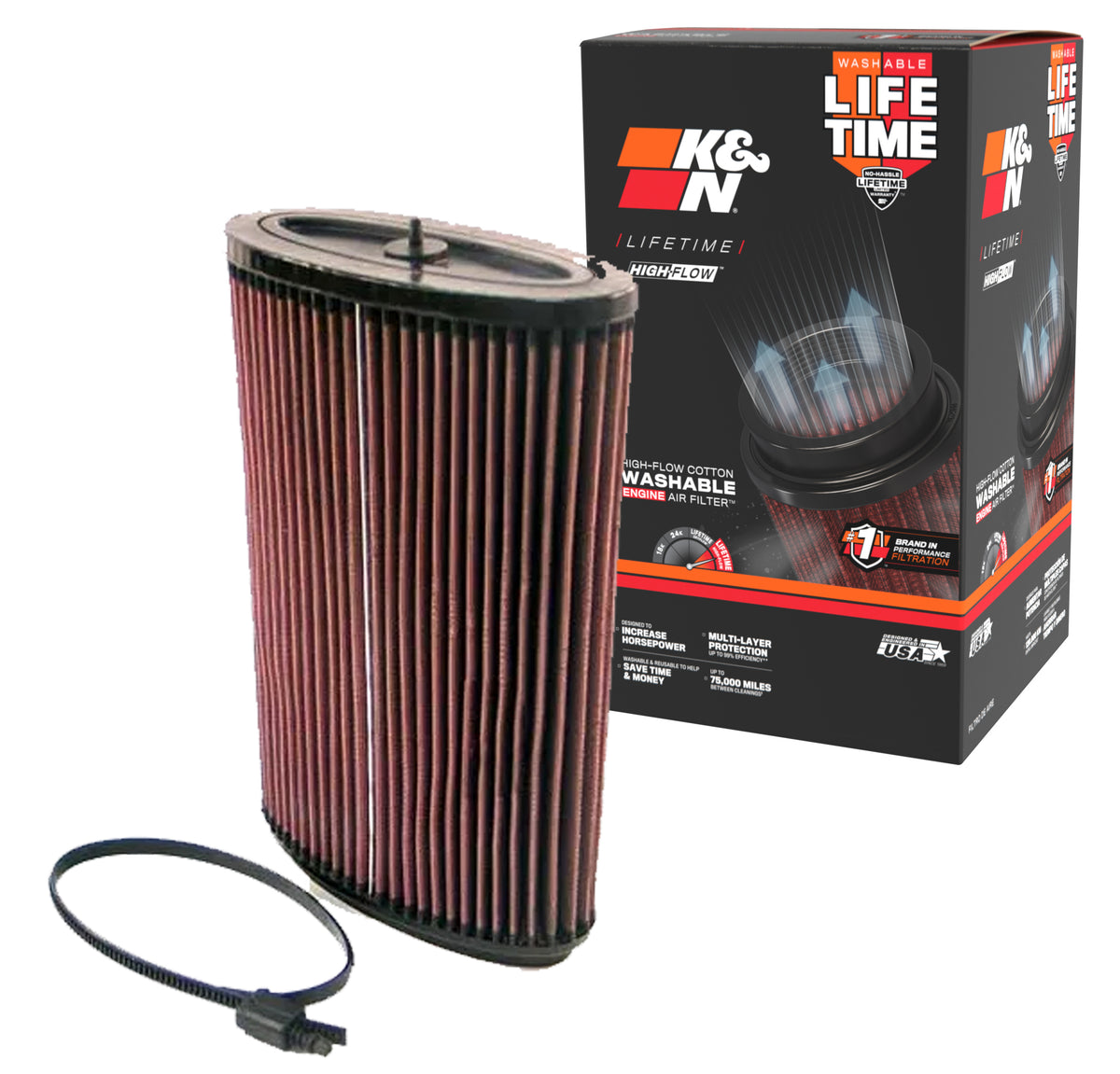 K&N E-2295 High-Flow Air Filter for Porsche Boxster – image 2