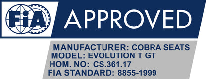 Cobra Evolution T Pro-Fit Motorsport Seat - FIA Approved