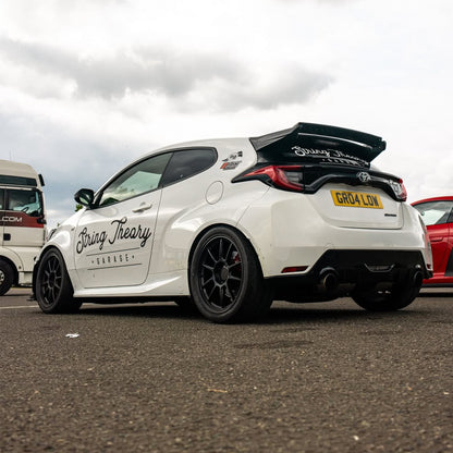 GR Yaris Carbon Fibre Varis Style Rear Wing Roof Spoiler  String Theory Garage on car