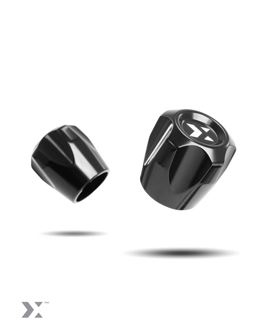 MMX billet aluminium air conditioning caps for BMW - grey OEM-style replacement set