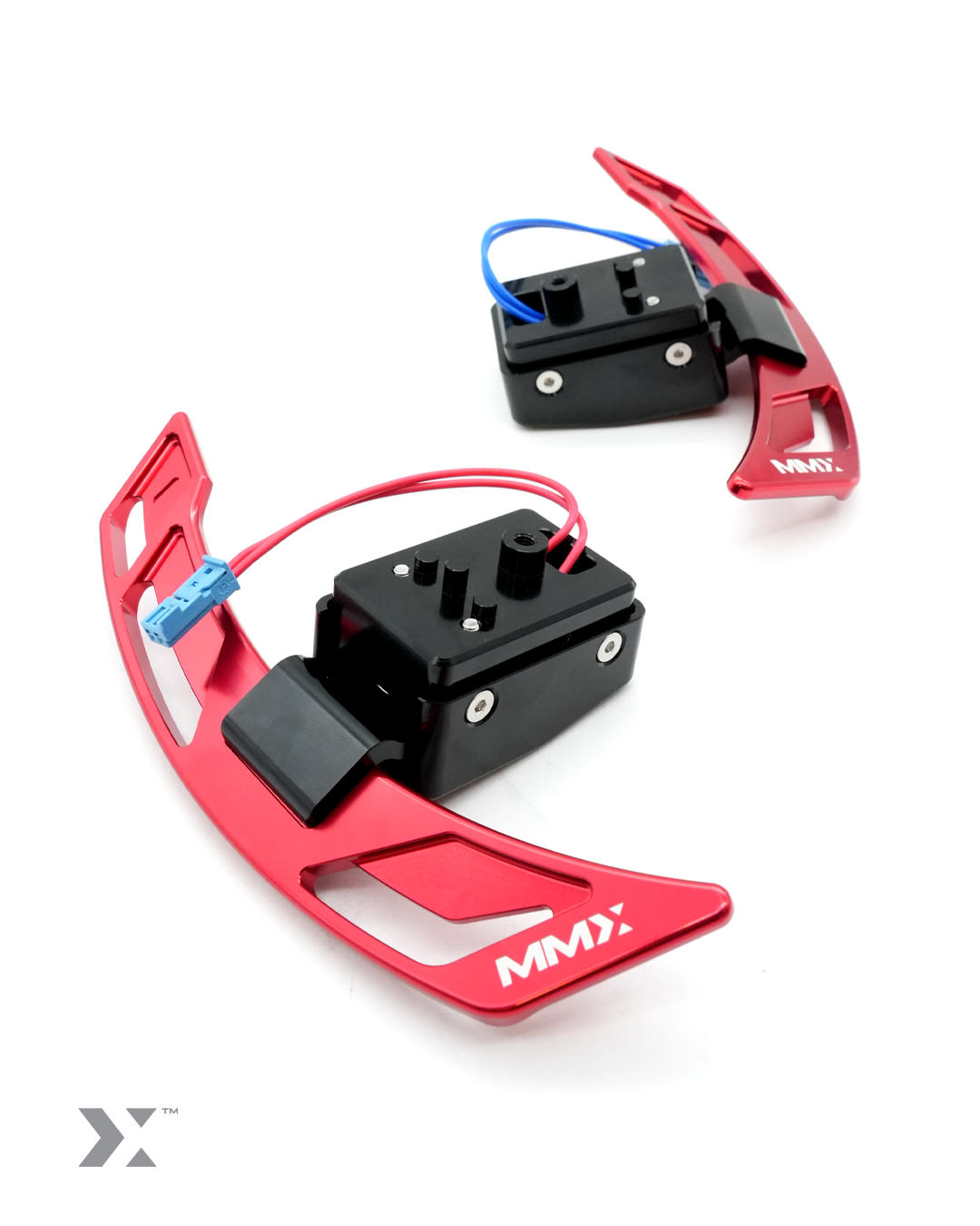 MMX titanium magnetic gear shift paddles for BMW G-Series inc LCI - billet aluminium column-mounted upgrade