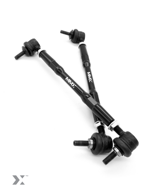 MMX adjustable drop links for MINI F-Series - billet aluminium with heavy-duty ball joints
