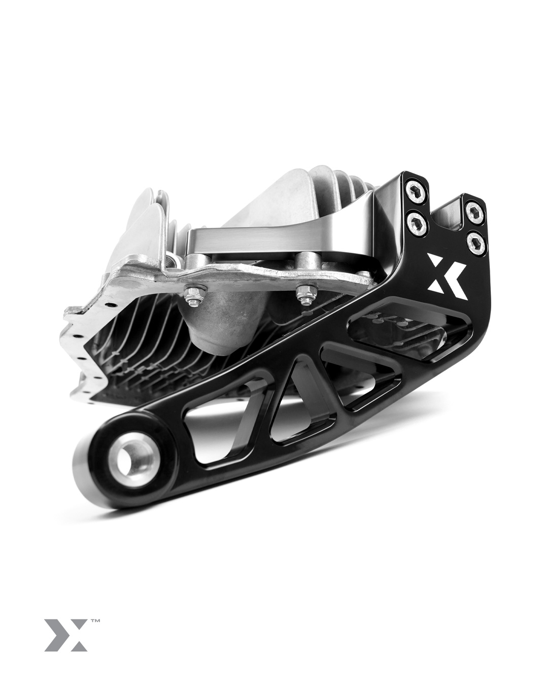 MMX G8x Differential Dual Mount - gloss black anodised billet aluminium close-up