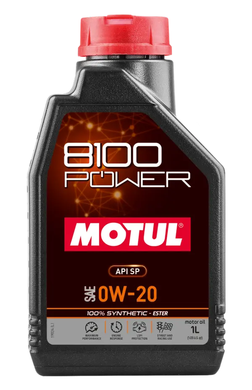 MOTUL 8100 Power 0W-20 Fully Synthetic Engine Oil High Performance Race Toyota GR Yaris 1 Litre 1L