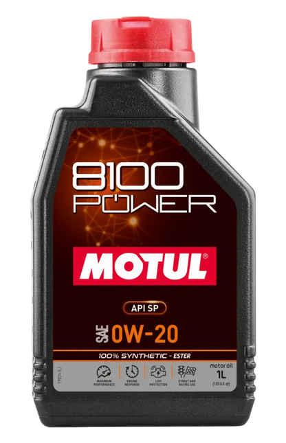 MOTUL 8100 Power 0W-20 Fully Synthetic Engine Oil High Performance Race Toyota GR Yaris 1 Litre 1L