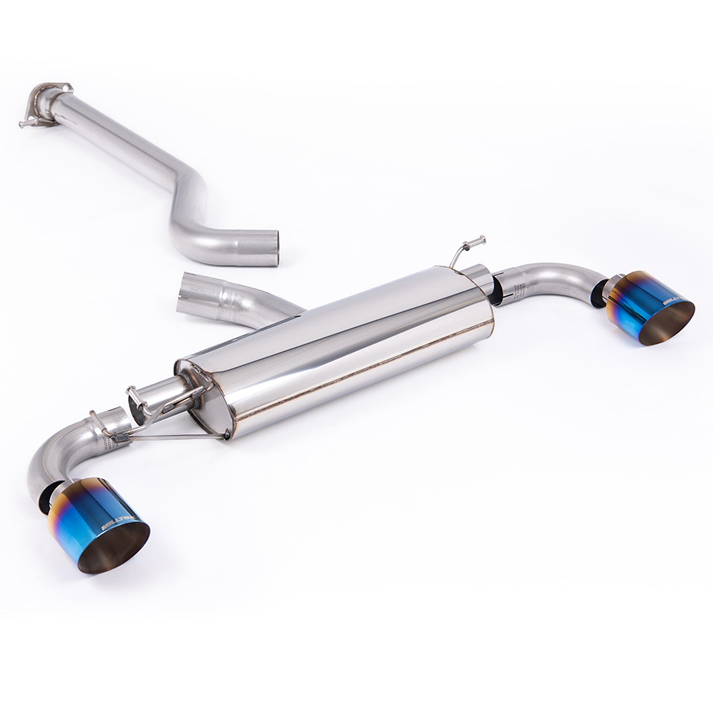 Milltek 3" Non-Resonated Exhaust System for Toyota GR Yaris Gen 2 – OPF/GPF Filter Back - Burnt Blue Titanium Tips