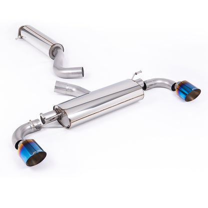 Milltek 3" Resonated Exhaust System for Toyota GR Yaris Gen 2 – OPF/GPF Filter Back - Burnt Blue Titanium Tips
