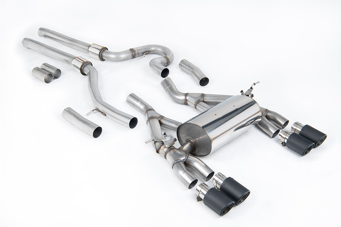 Milltek Cat Back Equal Length (Loudest) Exhaust System for BMW F80 M3 - Non OPF/GPF Model - Carbon Tips - SSXBM1149