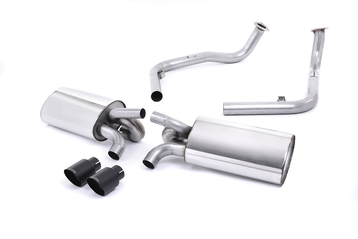 Milltek Cat Back Exhaust System for Porsche 987 Cayman S | Boxster S (3.4L) Gen 1 Cerakote Black Tips