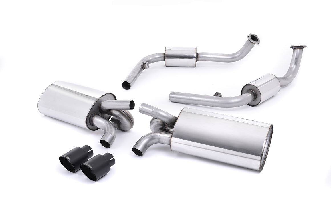 Milltek Cat Back Resonated Exhaust System for Porsche 987 Cayman S | Boxster S (3.4L) Gen 2 Cerakote Black Tips