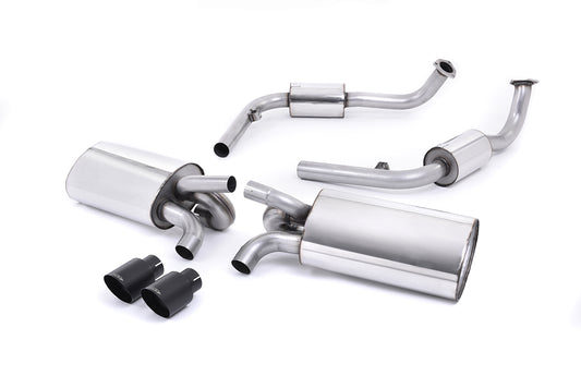Milltek Cat Back Resonated Exhaust System for Porsche 987 Cayman S | Boxster S (3.4L) Gen 2 Cerakote Black Tips