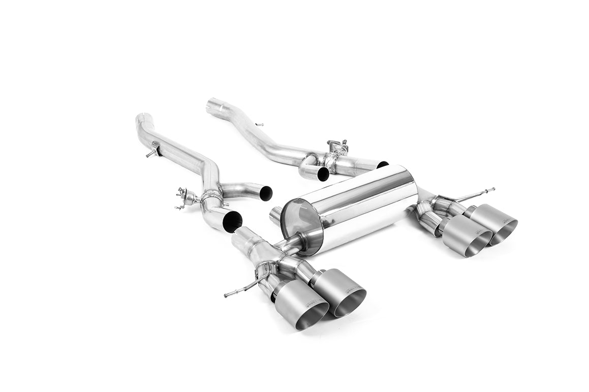 Milltek Centre Resonator Back Exhaust System for BMW M2 G87 | OPF/GPF Models Brushed Titanium Tips