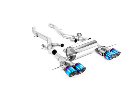 Milltek Centre Resonator Back Exhaust System for BMW M2 G87 | OPF/GPF Models Burnt Blue Titanium Tips