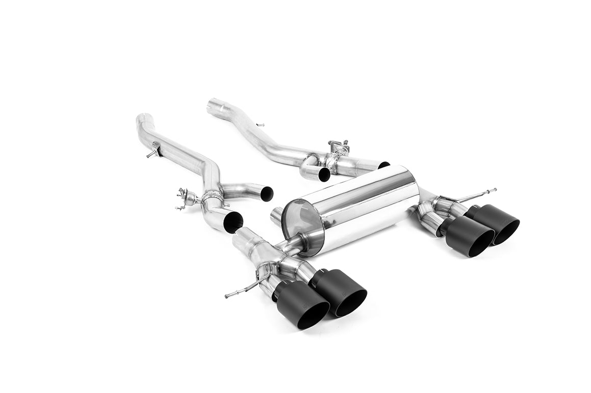 Milltek Centre Resonator Back Exhaust System for BMW M2 G87 | OPF/GPF Models Cerakote Black Tips