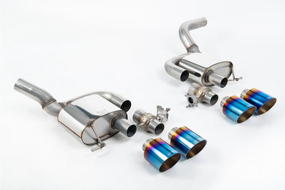 Milltek Rear Silencer Exhaust System Valved for Porsche Macan 2.9 V6 GTS & Turbo (Facelift Models Only) Burnt Blue Titanium Tips