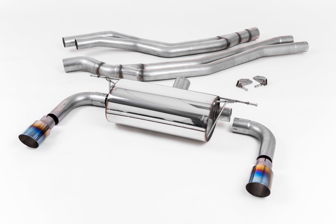 Milltek Resonated Cat Back Race Exhaust System for BMW M240i F22 LCI | Non OPF & Non xDrive Burnt Titanium Tips