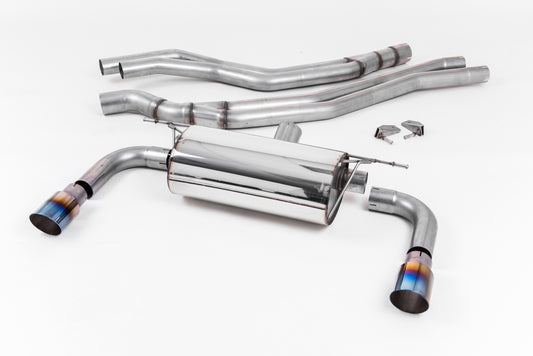 Milltek Resonated Cat Back Race Exhaust System for BMW M240i F22 LCI | Non OPF & Non xDrive Burnt Titanium Tips