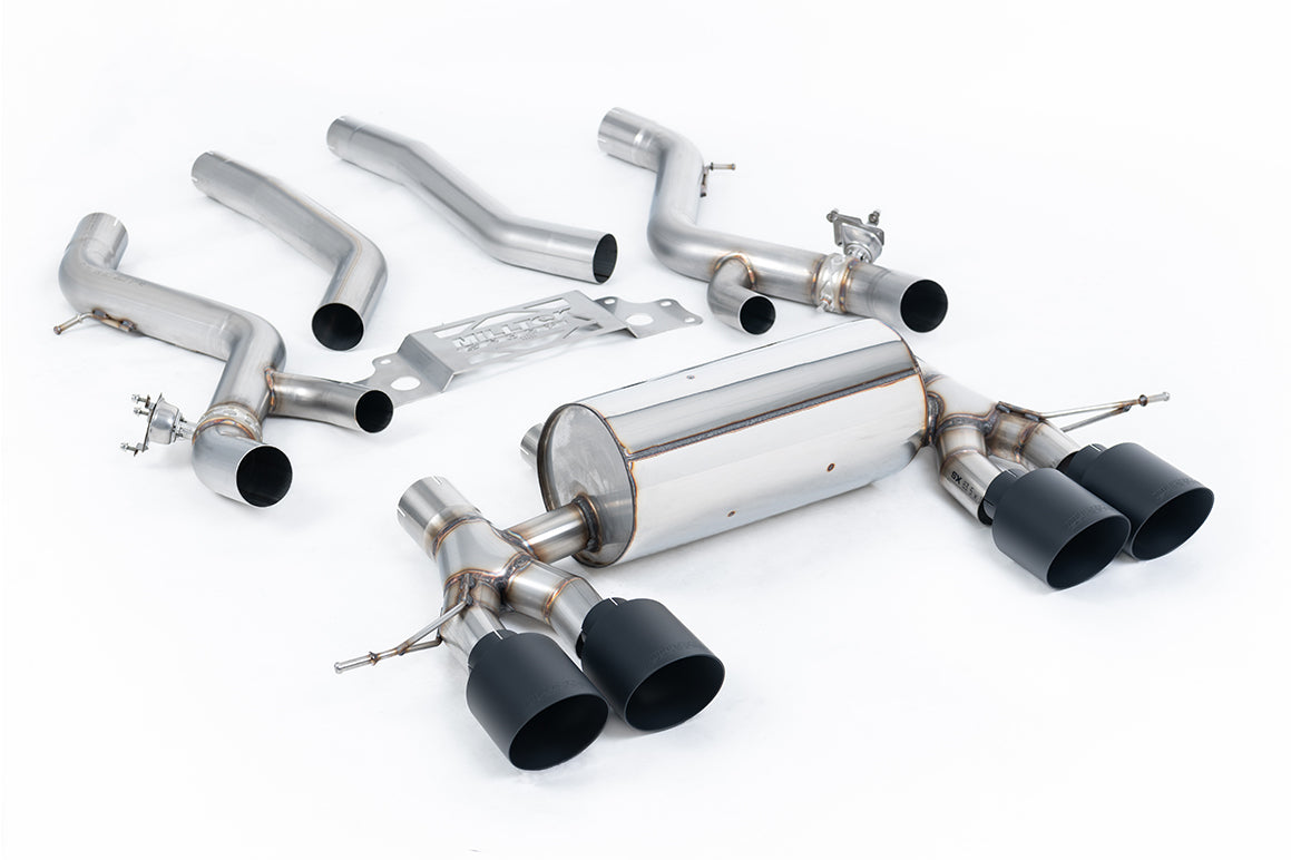 Milltek Resonated OPF Back Exhaust System for BMW M2 G87 | OPF/GPF Models Cerakote Black Tips
