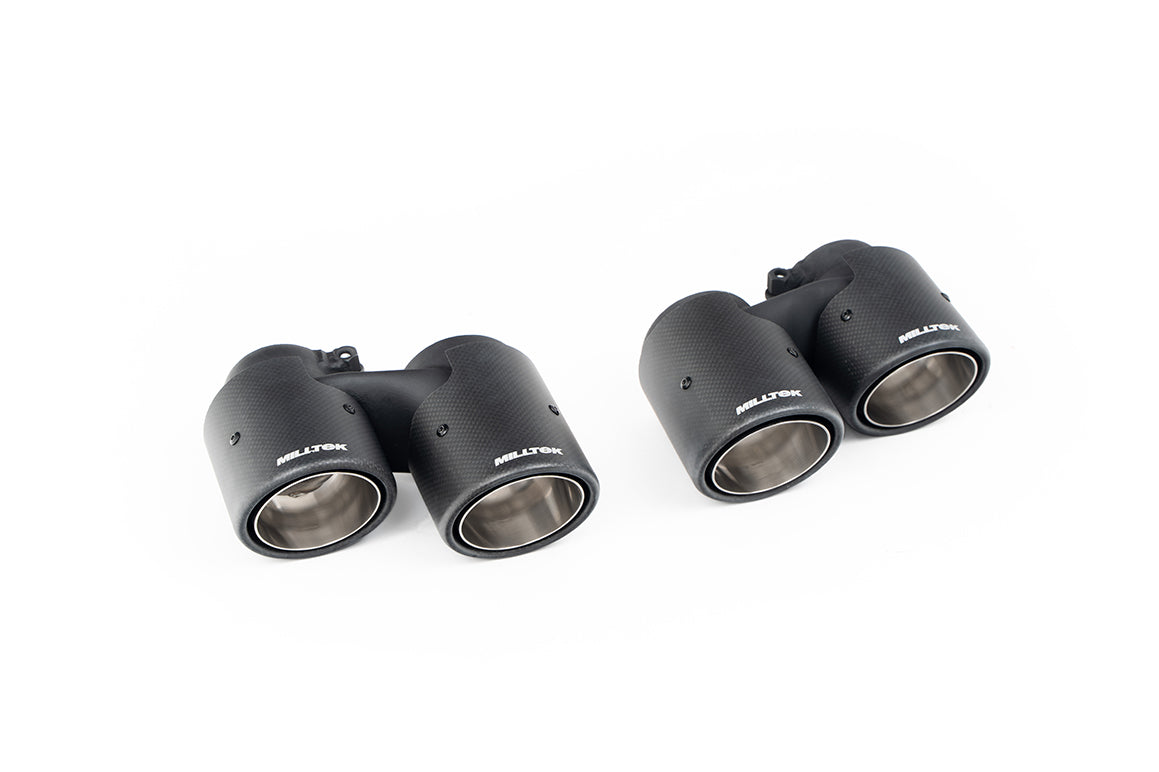 Milltek Twin Round Exhaust Tips for Porsche 911 (991.1) Carrera 2S & 4S (3.8L) Fits OE & MIlltek System Carbon Fibre