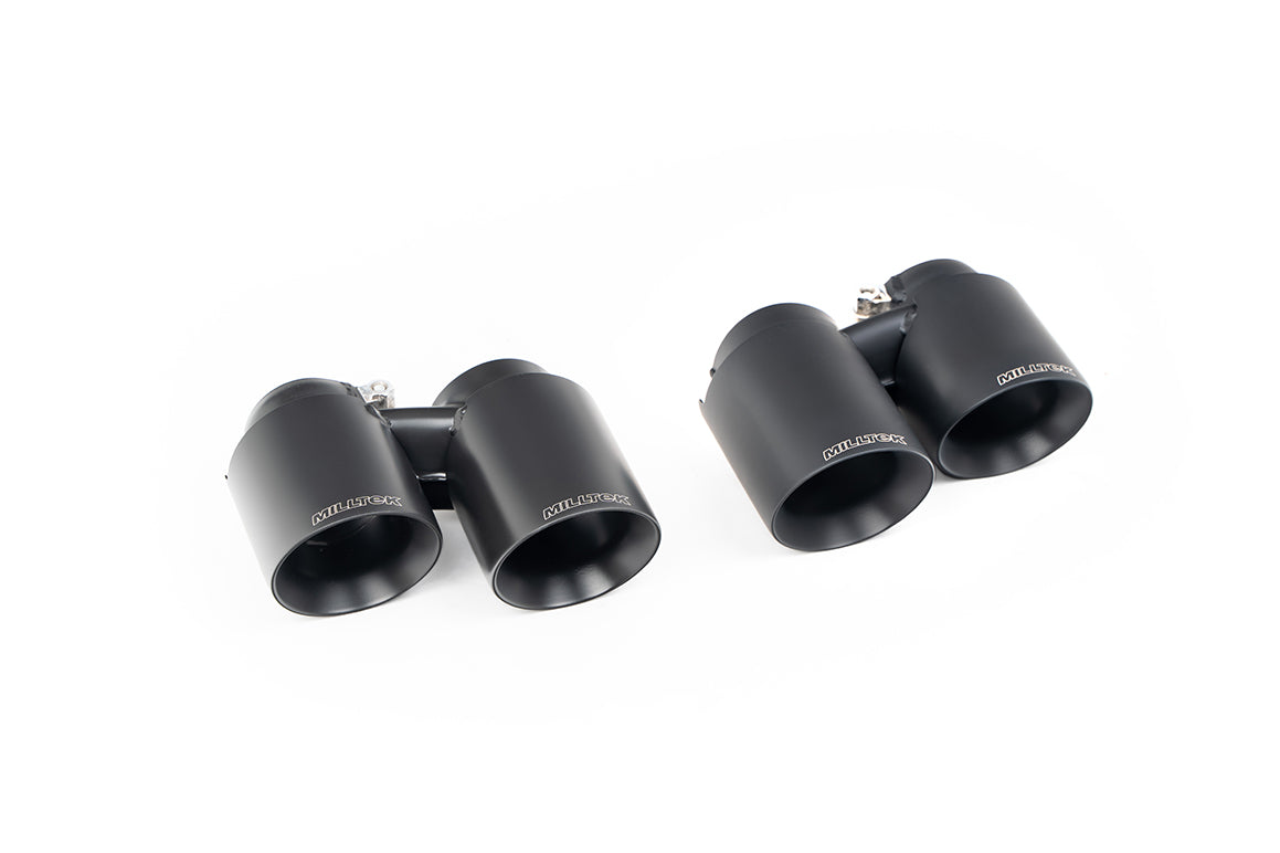 Milltek Twin Round Exhaust Tips for Porsche 911 (991.1) Carrera 2S & 4S (3.8L) Fits OE & MIlltek System Cerakote Ceramic Black