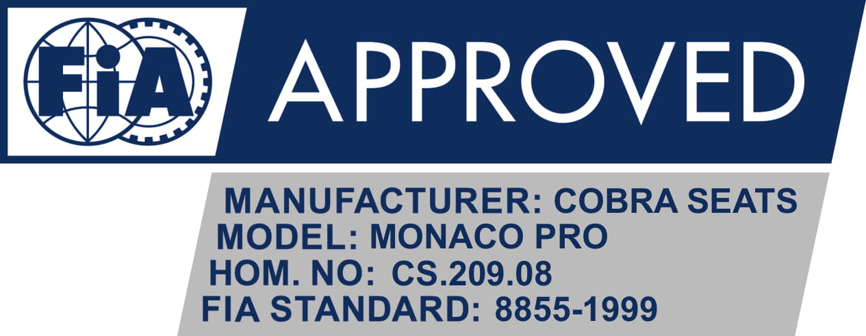 Cobra Monaco Pro Motorsport Seat - FIA Approved