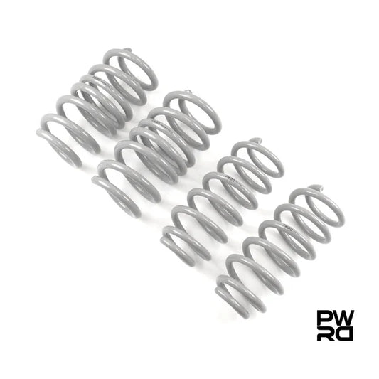 PWRD Progressive Rate Lowering Springs – Tesla Model 3 (2017–Current incl. Highland) PWRD Progressive Rate Lowering Springs – Tesla Model Y (2020–Current incl. Juniper) 