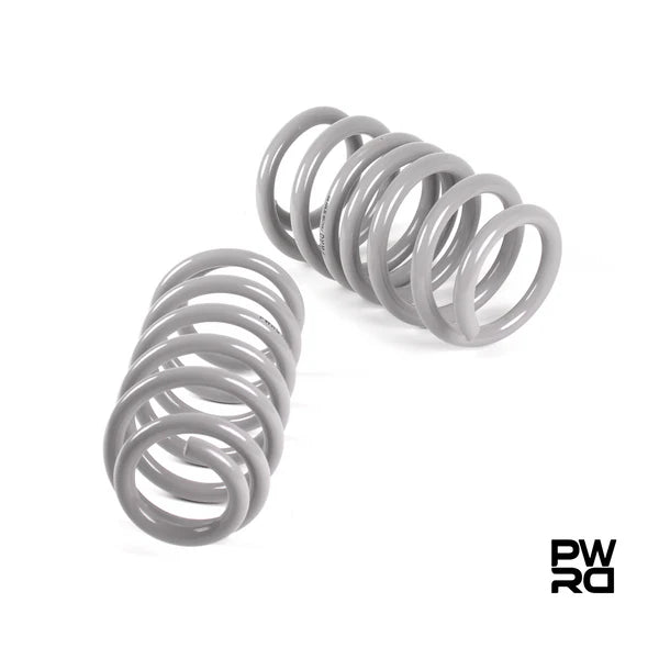 PWRD Progressive Rate Lowering Springs – Tesla Model 3 (2017–Current incl. Highland) PWRD Progressive Rate Lowering Springs – Tesla Model Y (2020–Current incl. Juniper) 