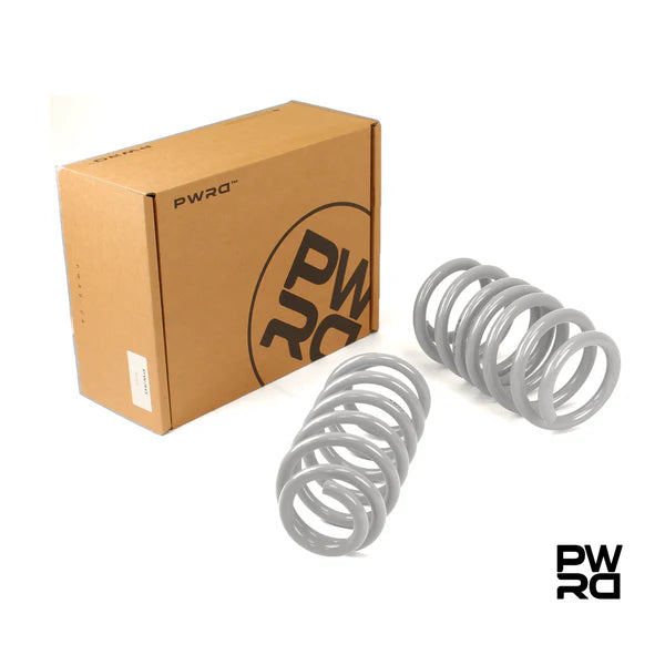 PWRD Progressive Rate Lowering Springs – Tesla Model 3 (2017–Current incl. Highland) PWRD Progressive Rate Lowering Springs – Tesla Model Y (2020–Current incl. Juniper) 