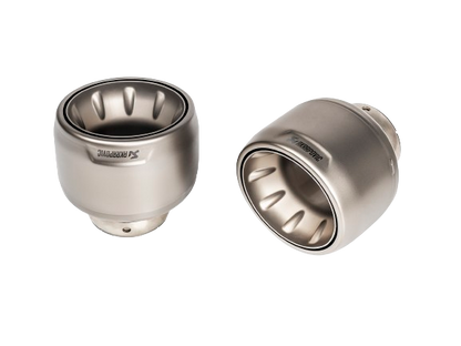 A pair of Akrapovič Titanium exhaust tail pipe tips