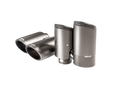 A pair of Akrapovič twin double round tail pipes with a high grade Titanium finish