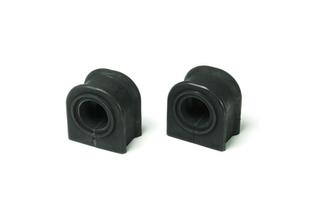 Close up view of a pair of rear anti roll bar "D" bushes