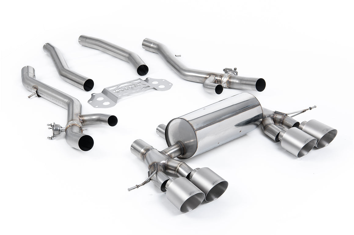 Milltek Sport BMW G8X M3 M4 OPF GPF Back Centre Resonator Bypass GT-115 Polished Trims SSXBM1319