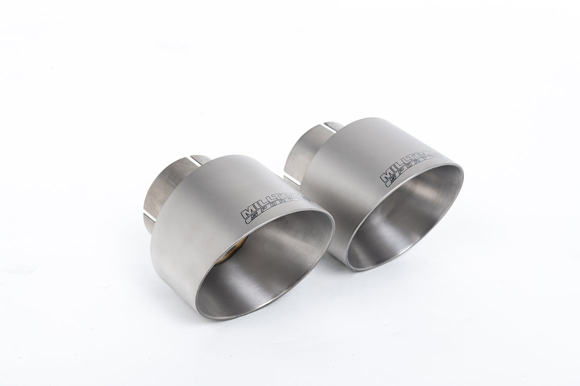 Milltek Sport Porsche 992 GT3 Rear Silencers Brushed Titanium fitted view