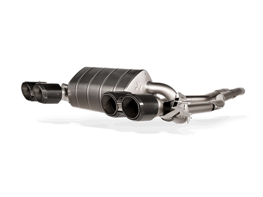 Titanium Akrapovic exhaust system with quad carbon fibre tips