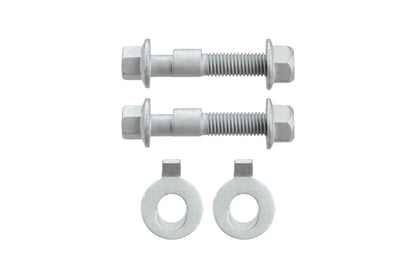 An aerial view of a pair of Eibach front camber bolts & a pair of washers