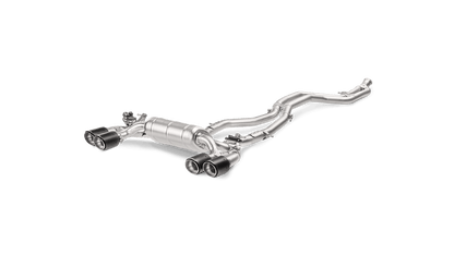 Akrapovic titanium exhaust system with twin pipes on each side for BMW M2 F87